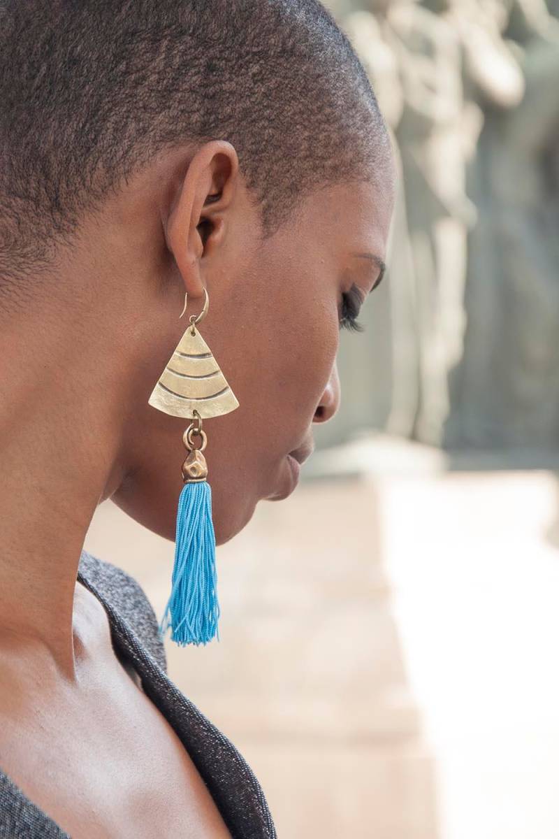 Troddel-Ohrringe Jewelry -Tassel -statement Ohrringe -Boho - Schwarz-Ohrringe Handgemachte Dangle von havanaflamingo