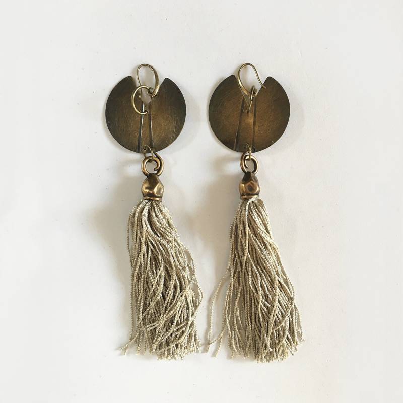 Troddel-Ohrringe Jewelry -Tassel -statement Ohrringe -Boho - Schwarz-Ohrringe Handgemachte Dangle von havanaflamingo