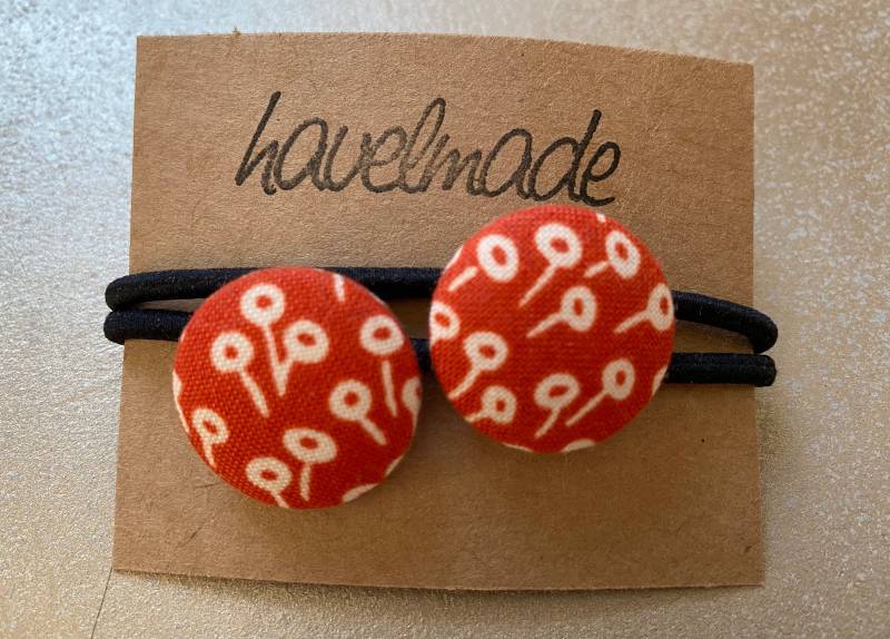 Haargummi 2Er Set Blümchen Auf Orange | 189 von havelmade