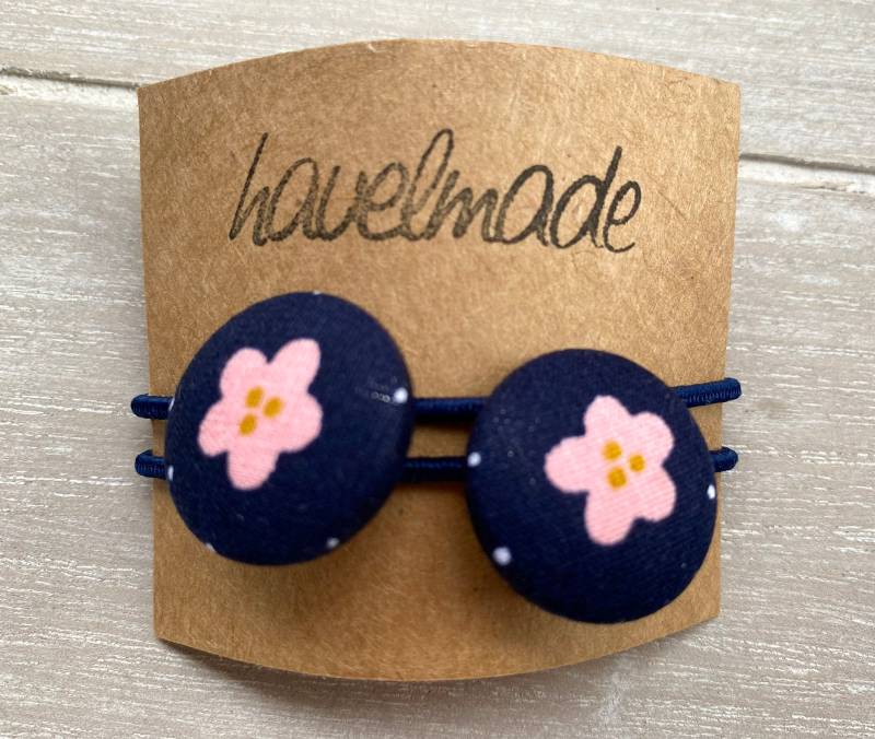 Haargummi 2Er Set Blüten Marineblau | 73 von havelmade