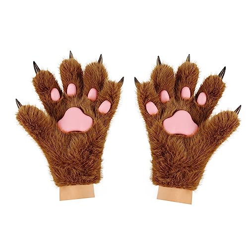 hbbhml Tierpfote Klaue Handschuhe Niedliche Katze Fuchs Bär Plüsch Halloween Weihnachten Laufen Cosplay Kostüm Winter Warme Handschuhe Fäustlinge von hbbhml