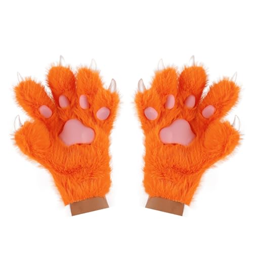 hbbhml Tierpfote Klaue Handschuhe Niedliche Katze Fuchs Bär Plüsch Halloween Weihnachten Laufen Cosplay Kostüm Winter Warme Handschuhe Fäustlinge von hbbhml