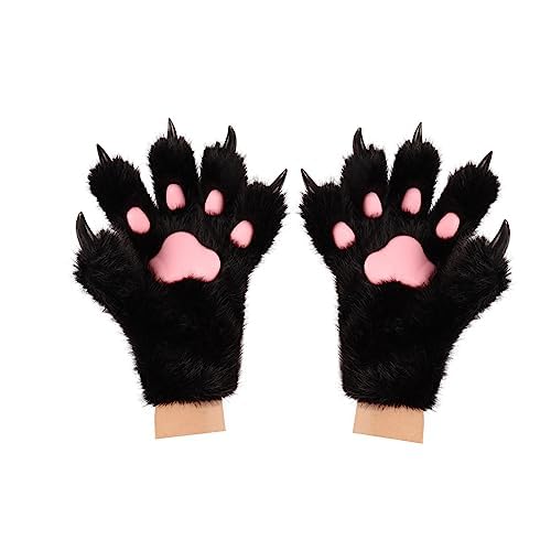hbbhml Tierpfote Klaue Handschuhe Niedliche Katze Fuchs Bär Plüsch Halloween Weihnachten Laufen Cosplay Kostüm Winter Warme Handschuhe Fäustlinge von hbbhml