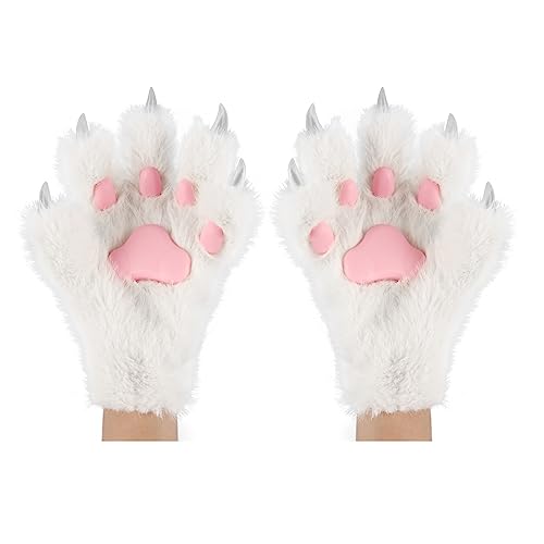 hbbhml Tierpfote Klaue Handschuhe Niedliche Katze Fuchs Bär Plüsch Halloween Weihnachten Laufen Cosplay Kostüm Winter Warme Handschuhe Fäustlinge von hbbhml