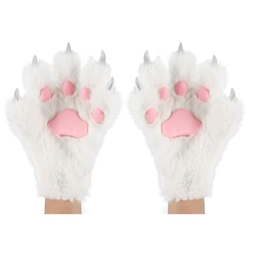 hbbhml Tierpfote Klaue Handschuhe Niedliche Katze Fuchs Bär Plüsch Halloween Weihnachten Laufen Cosplay Kostüm Winter Warme Handschuhe Fäustlinge von hbbhml