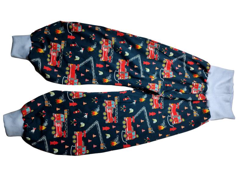 122/128 Pumphose Feuerwehr Nachtblau Hellblaue Bündchen von hcotec