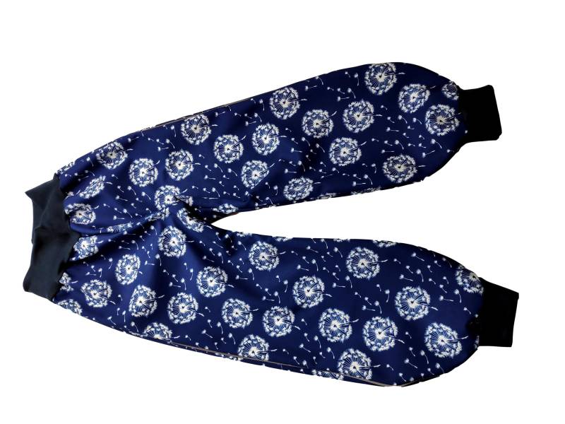 122/128 Softshellhose Blau Pusteblume Weiß Herbst Winter, Regenhose Matschhose Skihose Unbunt, Reflektierend von hcotec