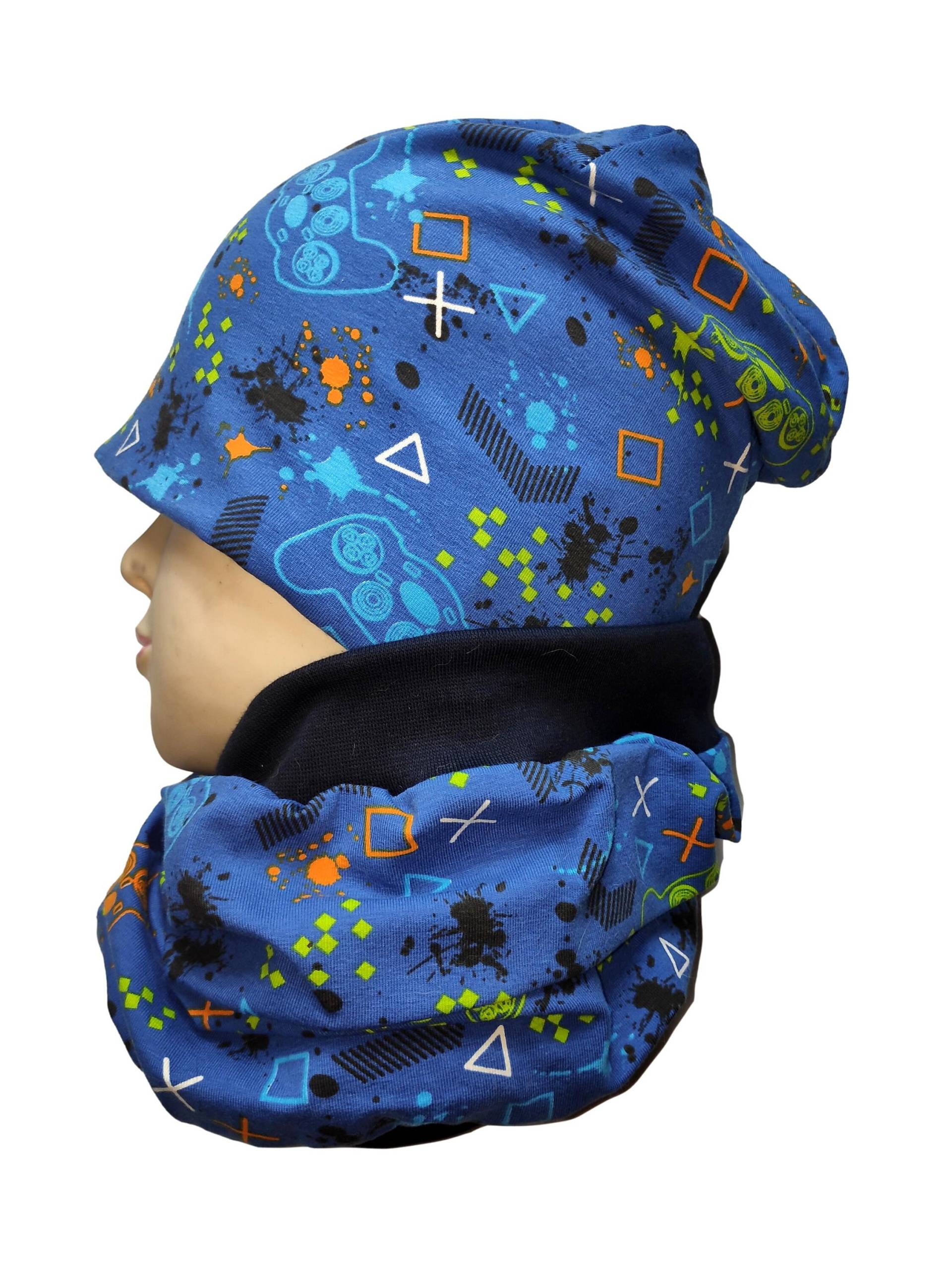 Blaue Mütze Controller Gaming Mit/ Ohne Halstuch Gefüttert/Ungefüttert Handmade von hcotec