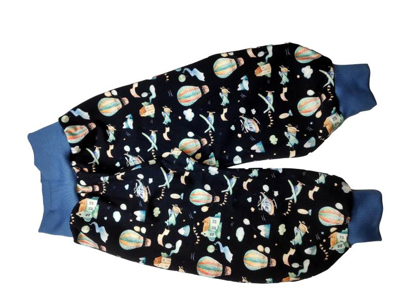 Damenhose Heißluftballon Flugzeug Fahrzeuge Blau Lustiges Stadtmotive Jeansblaue Bündchen Mit Ohne Tasche Schnelle Damenpumphose von hcotec