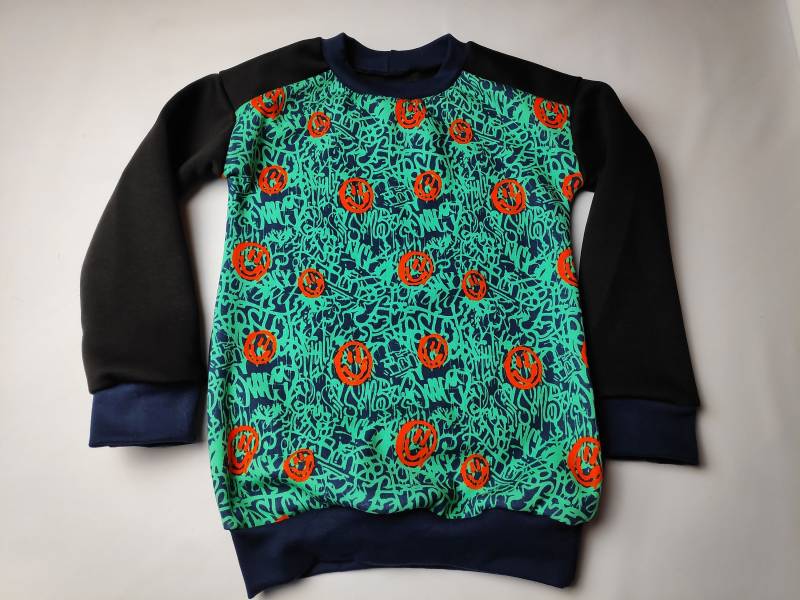 Dicker, Braun-Grüner Pullover Mit Smily's Winterpullover Handmade von hcotec