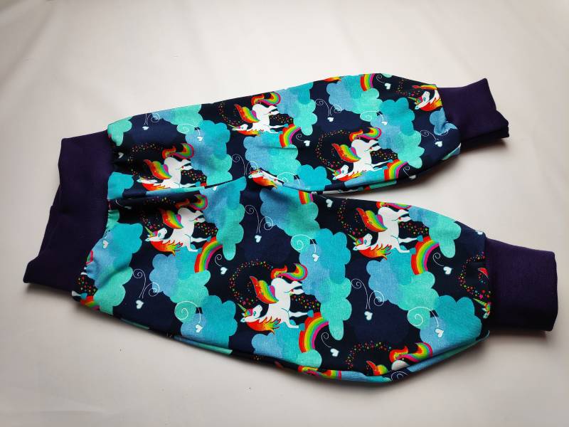 Pumphose Bunt Einhorn Lilane Bündchen Unifarben 68-164 Handmade von hcotec