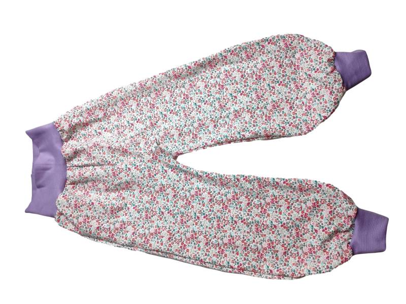 Pumphose Damengrößen Jersey Weiß Kleine Blümchen Blumen Mit Ohne Tasche Leichte Sommerhose von hcotec