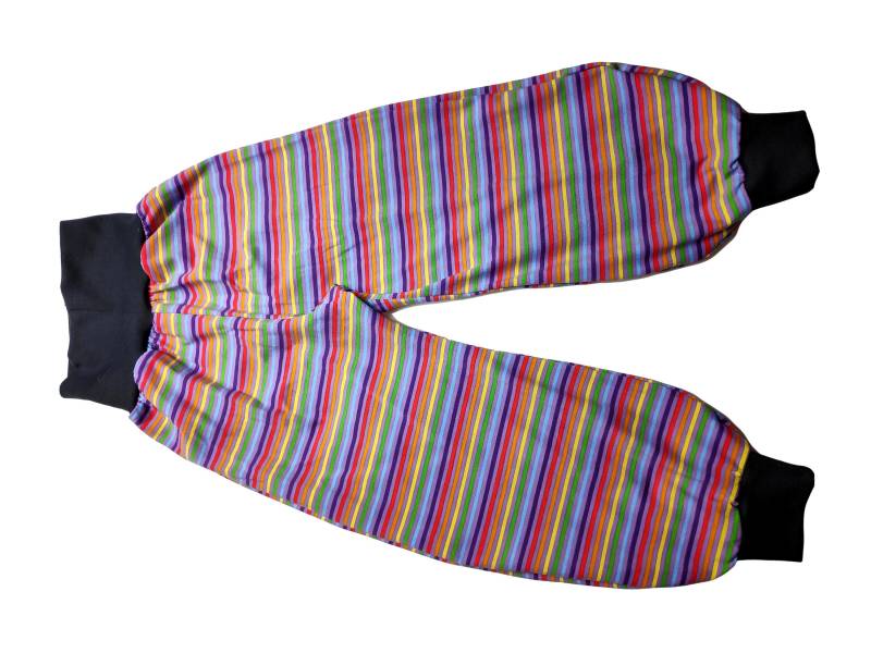 Pumphose Jersey Bunt Streifen Flieder 68-164 Handmade Verschiedene Varianten Gefüttert Kleinkind Teenager Mädchen von hcotec