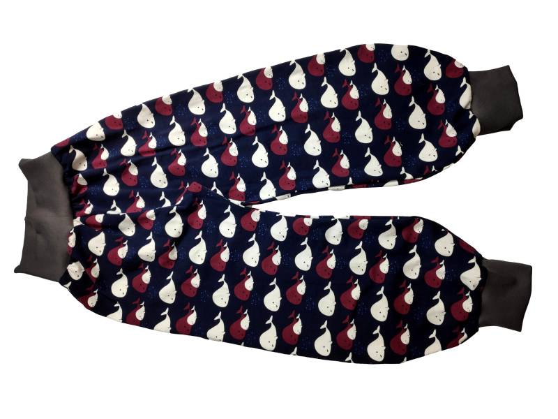 Pumphose Jersey Dunkelblau Blau Wal Fisch Tier Bündchen 68-164 Handmade Verschiedene Varianten Gefüttert von hcotec