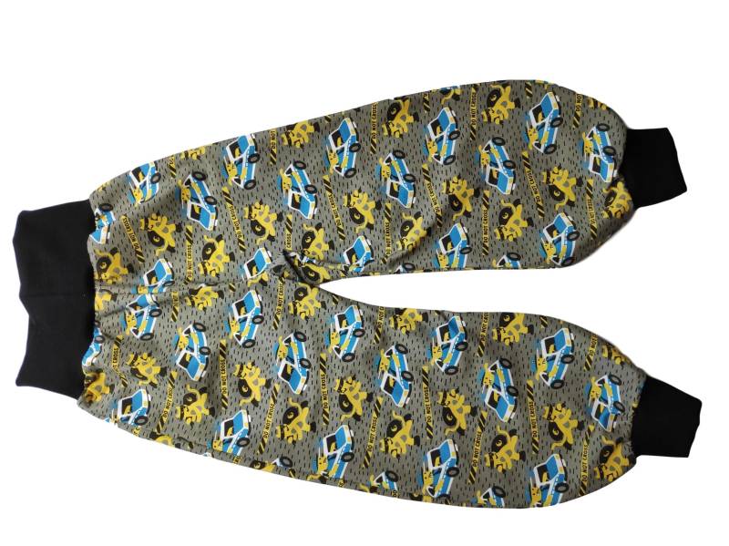 Pumphose Polizei Dunkelgrau Gelber Hund Als Bandit Waulizei Schwarze Bündchen 68-164 Handmade Mit Oder Ohne Taschen von hcotec