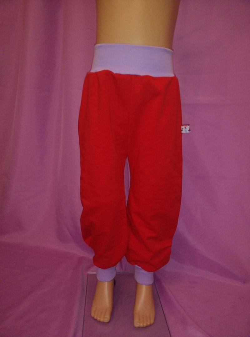 Pumphose Rot, French Terry Herbst 68-152 Handmade Sommersweat Einfarbig von hcotec
