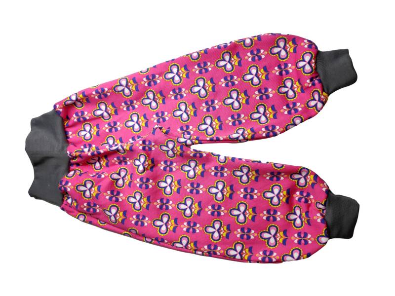 Pumphose Sweatstoff Kräftig Rosa Mit Retromuster Bündchen 68-164 Handmade Verschiedene Varianten Gefüttert Taschen von hcotec