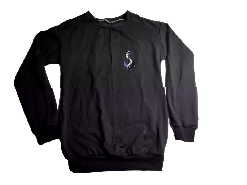 Schwarzer Herrenpullover French Terry Anker Maritim Dünner Pullover Gr. S Bis Xxl von hcotec