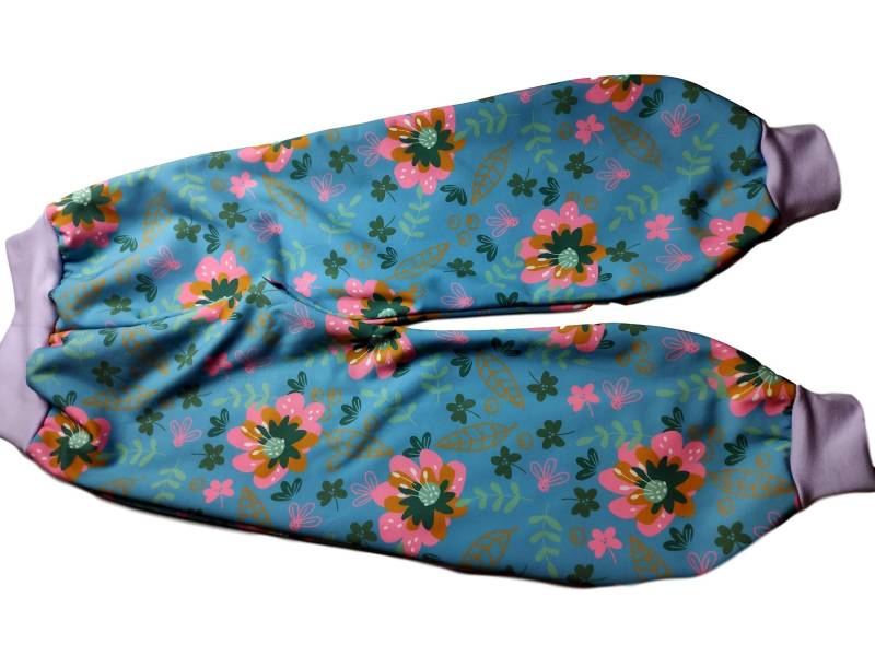 Softshellhose Hellblau Blumen Herbst Winter, Regenhose Matschhose Skihose Unbunt, Reflektierend von hcotec