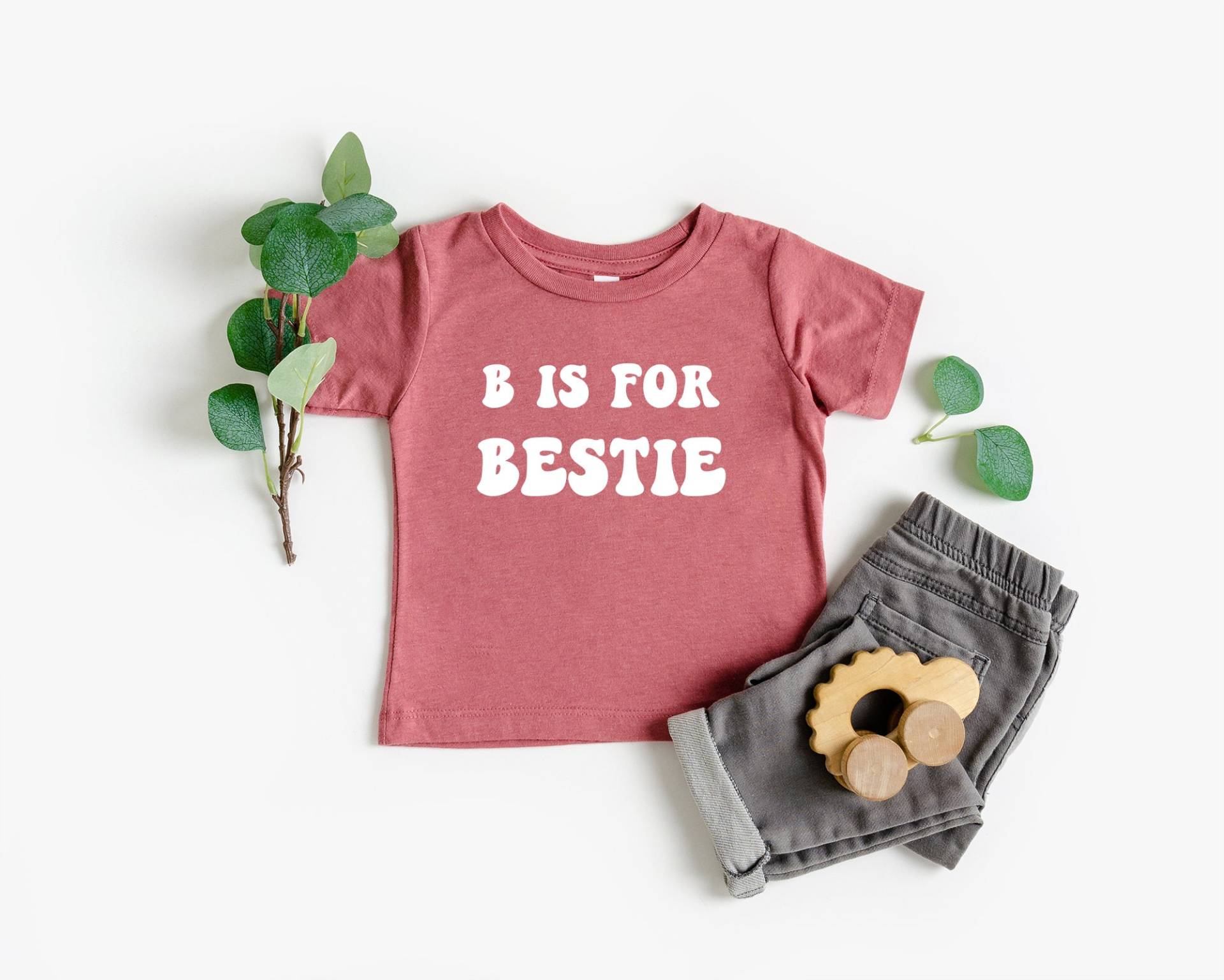 B Is For Bestie Kleinkind T-Shirt, Bestfriend Shirt, Unisex Passendes Baby Outfit, Boho von heartbybritt