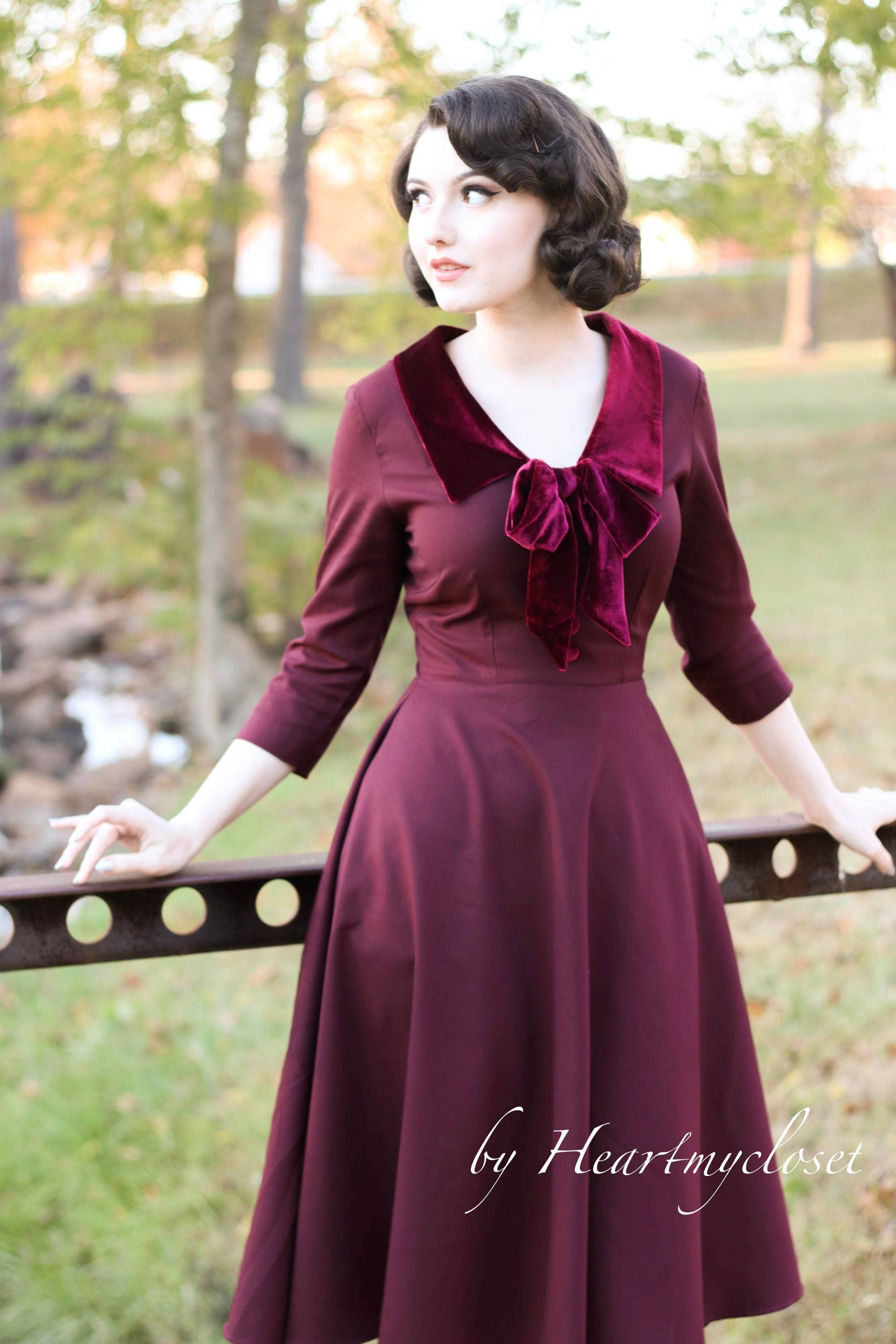 Samtband Swing Kleid Rockabilly 50Er Jahre Maßgeschneidert Vintage Inspiriert Samtband Swing Kleid Rockabilly 50Er Jahre Maßgeschneidert Vintage Inspiriert von heartmycloset