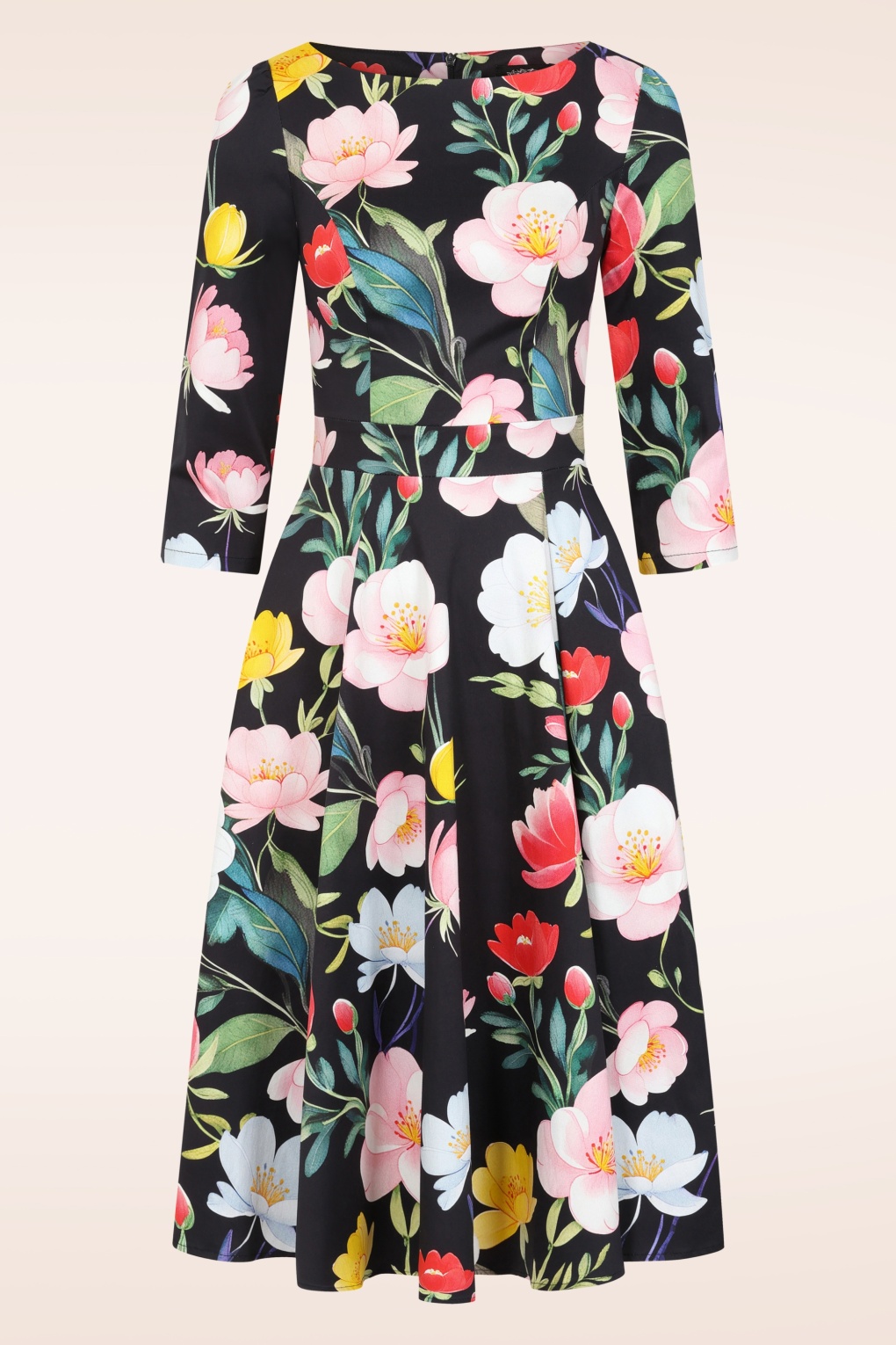 Exklusiv bei Topvintage ~ Twilight Garden Swingkleid in Schwarz und mehrfarbig Exklusiv bei Topvintage ~ Twilight Garden Swingkleid in Schwarz und mehrfarbig von hearts & roses