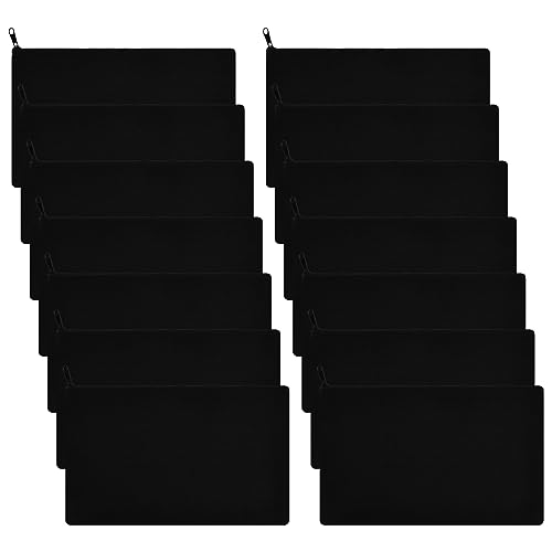 14 Stück 21x13cm Schwarz Segeltuch Kosmetiktasche, DIY Segeltuch Leinen Mäppchen, Blanko Stoff Federmäppchen, Blank Canvas Pencil Bags Cosmetic Bag, Schlampermäppchen für Reise Kosmetik Schreibwaren von heavenlife