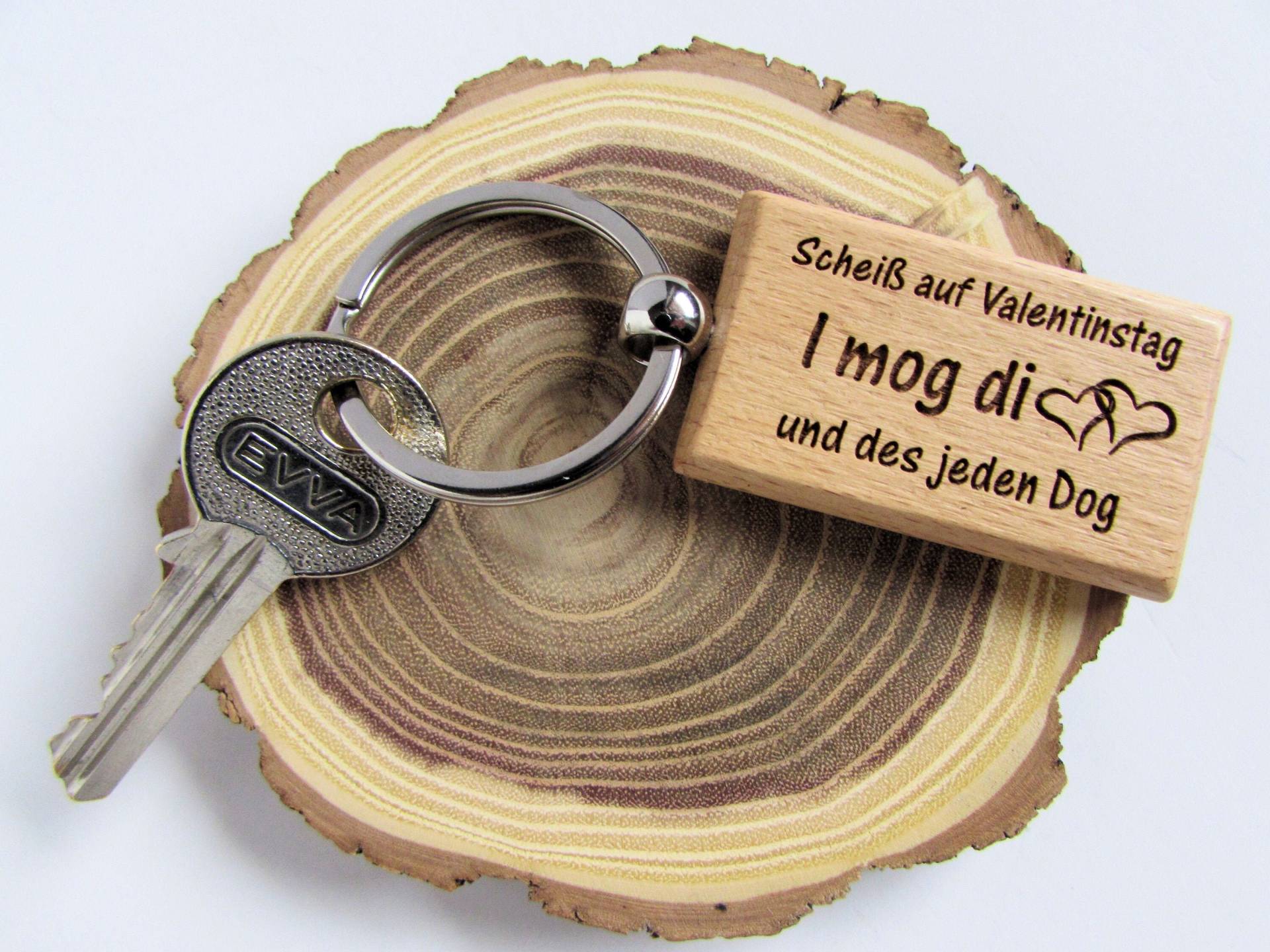 Holz Schlüsselanhänger Bayrisch, Scheiß Auf Valentinstag I Mog Di Und Des Jeden Dog/Geschenk Für Verliebte Holz Schlüsselanhänger Bayrisch, Scheiß Auf Valentinstag I Mog Di Und Des Jeden Dog/Geschenk Für Verliebte von hebraHolzGeschenke