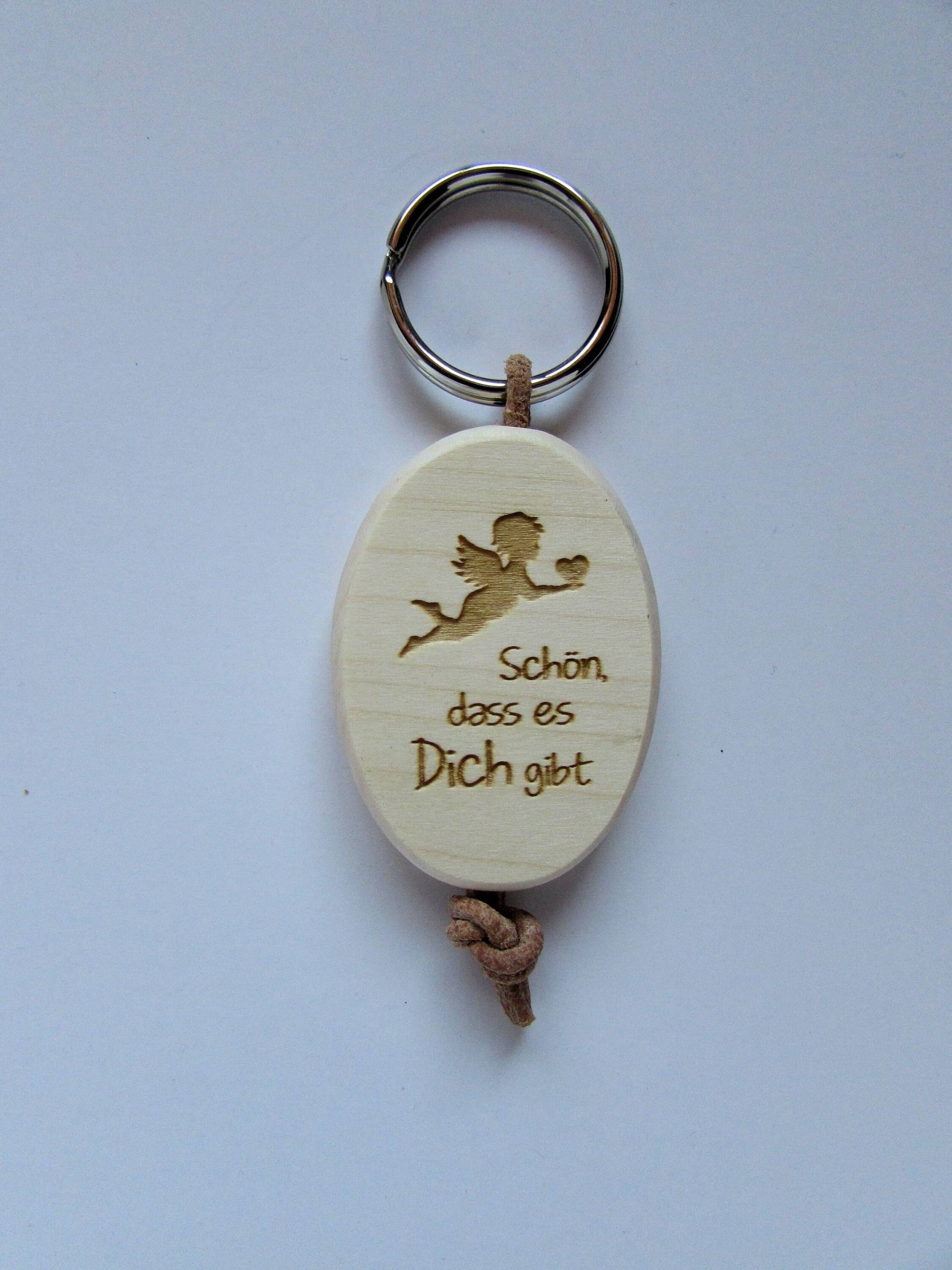 Schlüsselanhänger Massivholz - Schön Das Es Dich Schlüsselanhänger Massivholz - Schön Das Es Dich von hebraHolzGeschenke