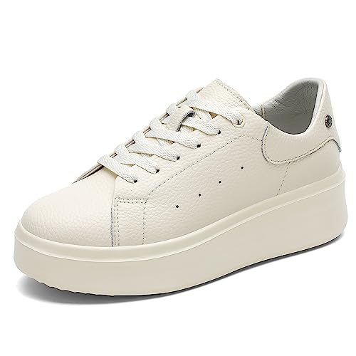 Damen Bequemschuhe, Frauen Schnürschuhe,Wechselfußbett Beige 39 von hecodi