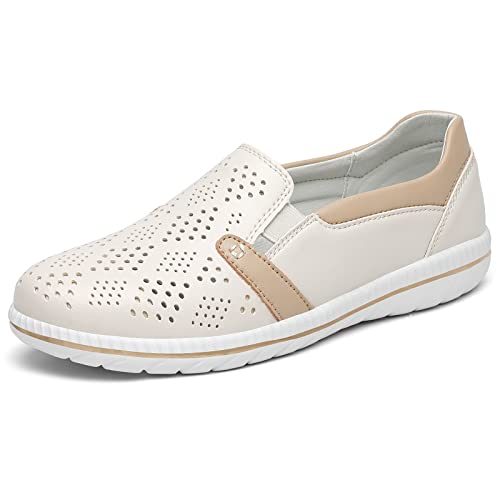 hecodi Damen Hamble Loafer, Damen Slipper, Frauen Slip On, Beige 40 von hecodi