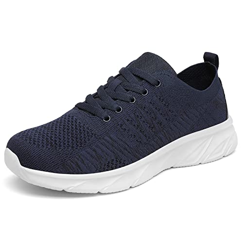 hecodi Herren Laufschuhe Gehen Leichte Sport Mode Sneaker Bequeme Atmungsaktive Casual Sneaker Schwarz (Blau2238, Adult, Men, Numeric_46, Numeric, eu_Footwear_Size_System, medium) von hecodi