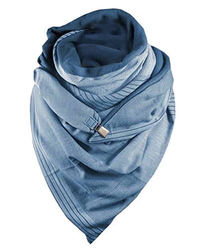 heekpek Damen Schals Warmer Dreieckschal mit Button Winterschals Retro Damen Wickelschal Lässige Herbstschal Winterschal Halstücher übergroßer Weich Scarf Poncho von heekpek