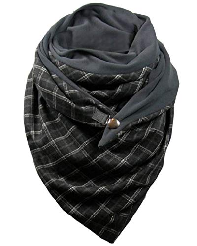 heekpek Damen Schals Warmer Dreieckschal mit Button Winterschals Retro Damen Wickelschal Lässige Herbstschal Winterschal Halstücher übergroßer Weich Scarf Poncho von heekpek