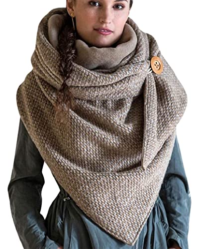 heekpek Damen Schals Warmer Dreieckschal mit Button Winterschals Retro Damen Wickelschal Lässige Herbstschal Winterschal Halstücher übergroßer Weich Scarf Poncho heekpek Damen Schals Warmer Dreieckschal mit Button Winterschals Retro Damen Wickelschal Lässige Herbstschal Winterschal Halstücher übergroßer Weich Scarf Poncho von heekpek