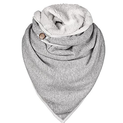 heekpek Schal Damen Winter Dreieck Schal mit Knopf Groß Warmen Dicker Schal Damen Herbst Lässige Winterschal Katzendruck Weicher Schal Button Dreieckschal von heekpek