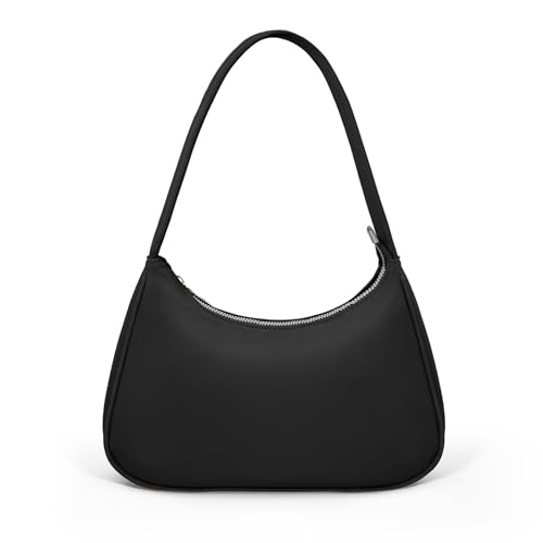 heekpek Umhängetasche Damen Leder Handtasche Hobo Retro Unterarmtasch Y2K Fashion Mini Handtasche Schultertasche für Dating Party, Schwarz von heekpek