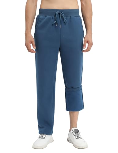 heekpek Warme Jogginghose Herren Baumwolle Bequeme Freizeithose Herren Jogger Hose Dicke Herbst Winter Lässige Sporthose Herren mit Kordelzug, Blau, L von heekpek