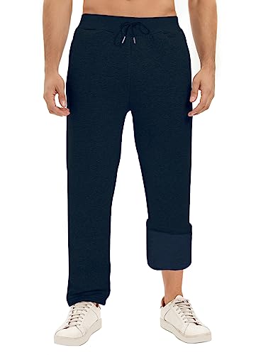 heekpek Warme Jogginghose Herren Baumwolle Bequeme Freizeithose Herren Jogger Hose Dicke Herbst Winter Lässige Sporthose Herren mit Kordelzug, Navy blau, M von heekpek