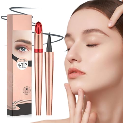 3D Microblading Vier Krallen Flüssig Augenbrauenstift, Wasserfest 3D Augenbrauenstift Magischer Augenbrauenstift mit 4 Gabelspitze, Brow Pencil für wirklich vollere Augenbrauen (B-Asche) von heepqy