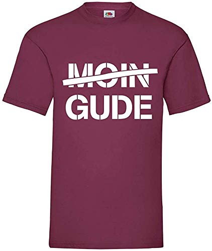 Moin Gude Männer T-Shirt Burgund XL von shirt84