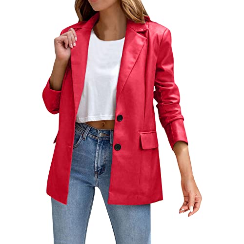 Blouson Cuir Biker Revers Veste Motard Femme Jacket Bombers Aviateur Léger Manteau Moto Damen Lederjacke Lang Bikerjacke Weiß Damen 48 Lederjacke Mit Stoff Kapuze Damen Black Friday Angebote 2023 von hehiy