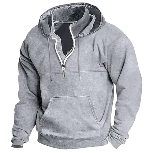 Herren Hoodie, Herren Kapuzenpullover Unisex Pullover mit Kapuze Casual Sweatshirt Classic Farbabstimmung Hoody mit Tasche Pullover Herren Winter Warm Pullover Wolle Herren Sweatshirt Jacken Herren von hehiy