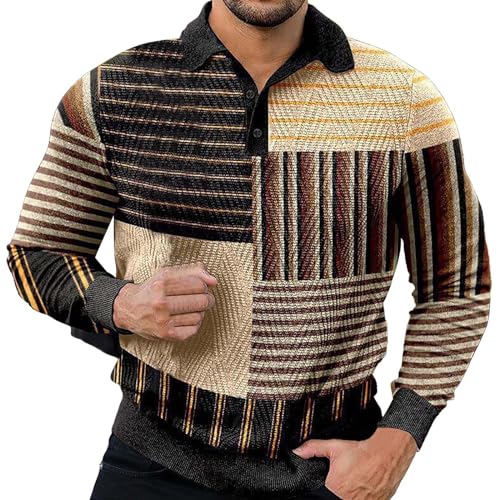 hehiy Baumwolle Herren Poloshirt Langarm Basic Tennis Polohemd Polo Polohemden Herren Poloshirt Herren 4XL Weiß von hehiy