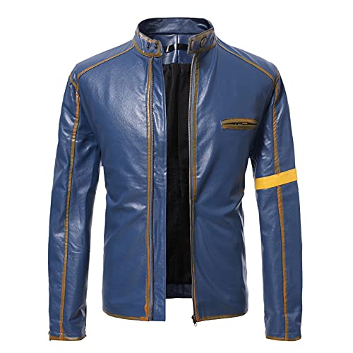 hehiy Bikerjacke für Herren Ideal für den Übergang Modisch Gesteppt Herren Fake-Lederjacke im Biker-Style Jacken Herren Lederjacke Mit Fell Herren Schwarz Jacke Winter Herren von hehiy