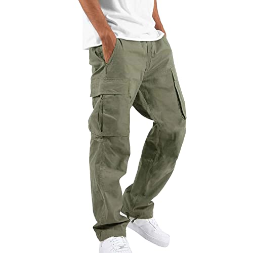 hehiy Cargohose Herren Chino Hose mit 6 Taschen Cargo Hose Stretch Jogginghose für Männer mit Bundgummi Elastische Hosen S-XXL Herren Cargo Jeans MäNner Hosen GroßE GrößEn Elegant Grey Sweatpants Men von hehiy
