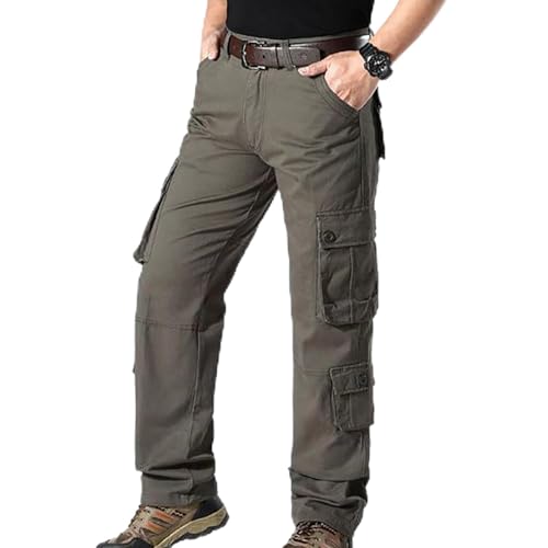 hehiy Cargohose Herren Large Regular Fit Casual Männer Sweatpants Mit4 Tasche M-3XL Blaumann Herren Cargo Hosen Herren Extra Lang Herren Outdoorhose Beige von hehiy