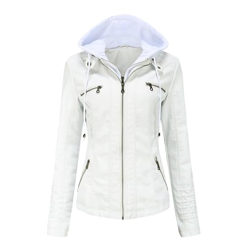 hehiy Classique Zip Up Veste en Cuir Véritable Dames Semi-équipée en Peau d'agneau Manteau Lederjacken FüR Damen Kunstlederjacke Damen Schwarz Xxl Motorradjacke Damen Mit Protektoren S/M/L/Xl/5Xl von hehiy