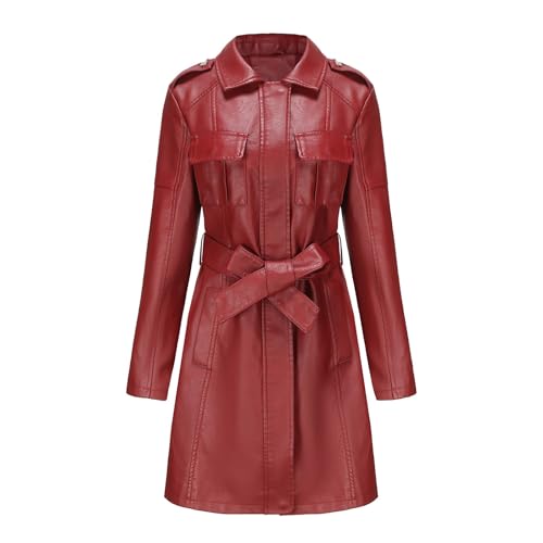 hehiy Femme Veste en Simili Cuir Décontracté Style Motard PU Biker Blouson Cuir en Col Montant Lederimitat Jacke Damen Kunstlederjacke Damen Schwarz Mit Fell Motorradjacke Damen Pink GrößEn Xs - 5Xl von hehiy