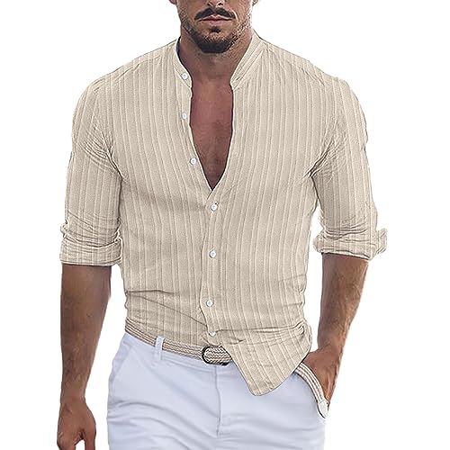 hehiy Hemd Herren Langarm Sommerhemd Herren Freizeithemd Mit Brusttasche Regular Fit Men Shirts Herrenhemden Leinenhemd Herren Schwarzes Hemd Herren 5XL von hehiy